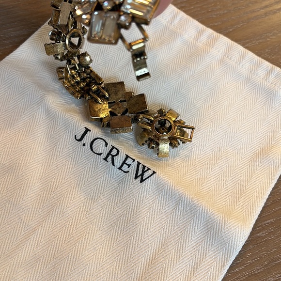 J.CREW BRACELET OLD GOLD & CRYSTAL - Picture 4 of 7